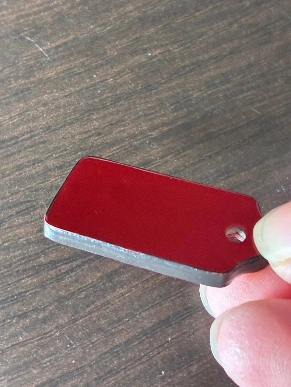 EUC small Coach New York red patent leather bag tag or hangtag